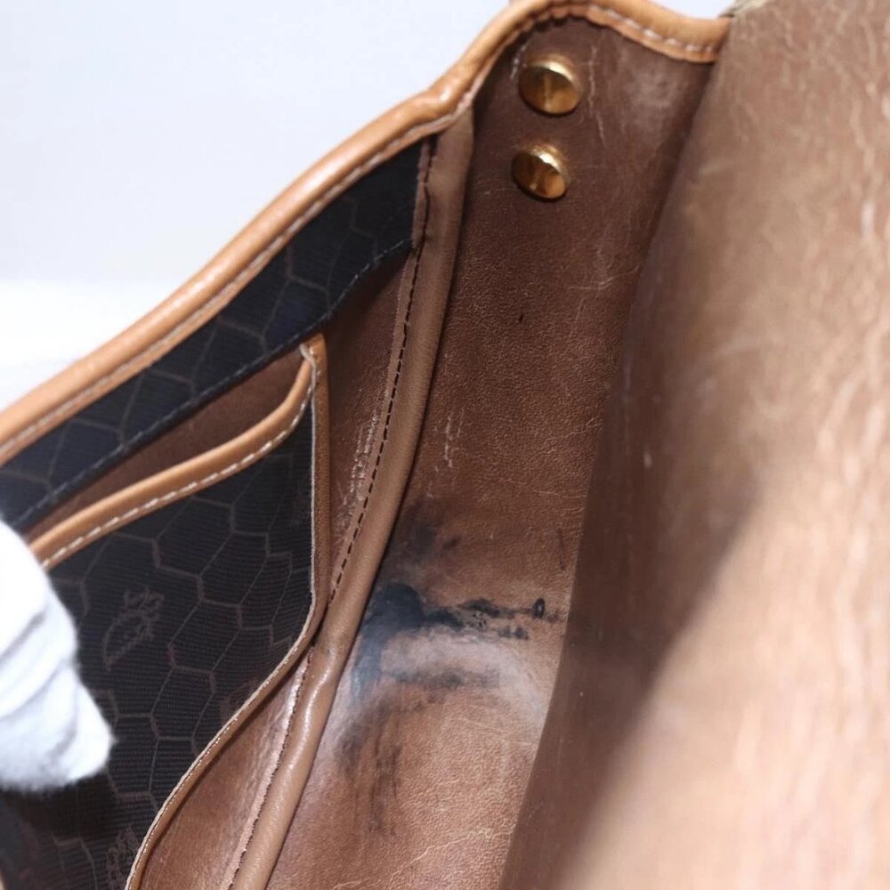 Christian Dior Honeycomb Canvas Shoulder Bag PVC Leather Black Auth BA6822 - Picture 13 of 16